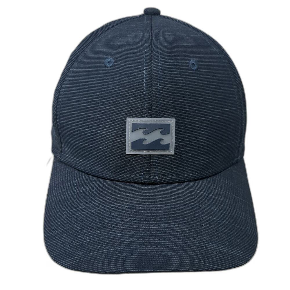 Billabong Baseball Cap Blue XL Fitted Textured Wave Logo Rubber Patch Flexfit